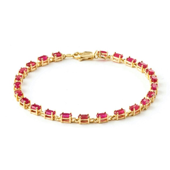 Galaxy Gold Products Jewelry - 14K SOLID GOLD TENNIS BRACELET WITH NATURAL RUBIES